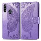 Butterfly Love Flowers Embossing Horizontal Flip Leather Case For LG W10 with Holder & Card Slots & Wallet & Lanyard(Lighe Purple) - 1