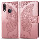 Butterfly Love Flowers Embossing Horizontal Flip Leather Case For LG W10 with Holder & Card Slots & Wallet & Lanyard(Rose Gold) - 1