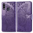 Butterfly Love Flowers Embossing Horizontal Flip Leather Case For LG W10 with Holder & Card Slots & Wallet & Lanyard(Dark Purple) - 1