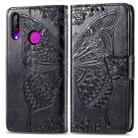 Butterfly Love Flowers Embossing Horizontal Flip Leather Case For LG W30  with Holder & Card Slots & Wallet & Lanyard(Black) - 1