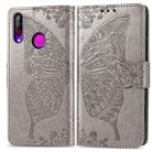 Butterfly Love Flowers Embossing Horizontal Flip Leather Case For LG W30  with Holder & Card Slots & Wallet & Lanyard(Gray) - 1