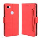 Wallet Style Skin Feel Calf Pattern Leather Case For Google Pixel 3a XL,with Separate Card Slot(Red) - 1