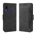 Wallet Style Skin Feel Calf Pattern Leather Case For Xiaomi Redmi 7,with Separate Card Slot(Black) - 1