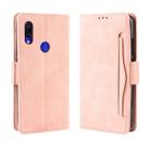 Wallet Style Skin Feel Calf Pattern Leather Case For Xiaomi Redmi 7,with Separate Card Slot(Pink) - 1