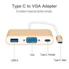 USB Type C to VGA 3-in-1 Hub Adapter supports USB Type C tablets and laptops for Macbook Pro / Google ChromeBook(Gold) - 11