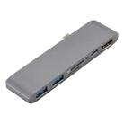 Type C To HDMI USB3.0 HUB USB-C Charging SD/TF Card Adapter For Macbook GW(gray) - 1