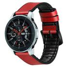 For Samsung Galaxy Watch Active 2 22mm Leather Silicone Sports Watch Band(Red) - 1