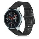 For Samsung Galaxy Watch Active 2 22mm Carbon Fiber Leather Silicone Watch Band(Black) - 1