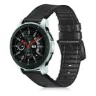 For Samsung Galaxy Watch Active 2 22mm Carbon Fiber Leather Silicone Watch Band(Black + Blue) - 1