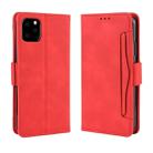 For iPhone 11 Pro Max Wallet Style Skin Feel Calf Pattern Leather Case  ,with Separate Card Slot(Red) - 1