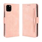 For iPhone 11 Pro Max Wallet Style Skin Feel Calf Pattern Leather Case  ,with Separate Card Slot(Pink) - 1