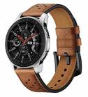 For Samsung Galaxy Watch Active 2 22mm Leather Eyelet Sport Watch Band(Brown) - 1