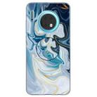 3D Marble Soft Silicone TPU Case Cover Bracket  For Huawei Mate 30(Golden Line Blue) - 1