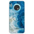 3D Marble Soft Silicone TPU Case Cover Bracket  For Huawei Mate 30(Light Blue) - 1
