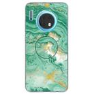 3D Marble Soft Silicone TPU Case Cover Bracket  For Huawei Mate 30(Dark Green) - 1