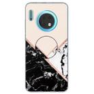 3D Marble Soft Silicone TPU Case Cover Bracket  For Huawei Mate 30(Black and White Powder) - 1