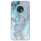 3D Marble Soft Silicone TPU Case Cover Bracket  For Huawei Mate 30(Silver Blue) - 1