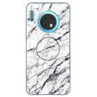 3D Marble Soft Silicone TPU Case Cover Bracket  For Huawei Mate 30(White) - 1