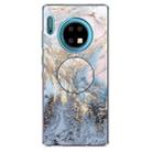 3D Marble Soft Silicone TPU Case Cover Bracket  For Huawei Mate 30 Pro(Gold Ash) - 1