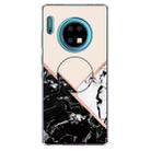 3D Marble Soft Silicone TPU Case Cover Bracket  For Huawei Mate 30 Pro(Black and White Powder) - 1