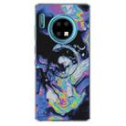 3D Marble Soft Silicone TPU Case Cover Bracket  For Huawei Mate 30 Pro(Deep Purple) - 1