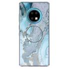 3D Marble Soft Silicone TPU Case Cover Bracket  For Huawei Mate 30 Pro(Silver Blue) - 1