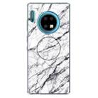 3D Marble Soft Silicone TPU Case Cover Bracket  For Huawei Mate 30 Pro(White) - 1