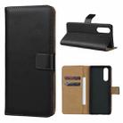 Leather Horizontal Flip Holster for Sony Xperia XZ5 with Magnetic Clasp and Bracket and Card Slot and Wallet(Black) - 1