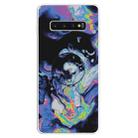 3D Marble Soft Silicone TPU Case Cover Bracket For Galaxy S10+(Deep Purple) - 1