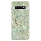 3D Marble Soft Silicone TPU Case Cover Bracket For Galaxy S10 5G(Light Green) - 1