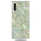 3D Marble Soft Silicone TPU Case Cover Bracket For Galaxy Note10(Light Green) - 1