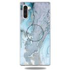 3D Marble Soft Silicone TPU Case Cover Bracket For Galaxy Note10(Silver Blue) - 1