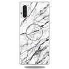 3D Marble Soft Silicone TPU Case Cover Bracket For Galaxy Note10(White) - 1