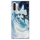 3D Marble Soft Silicone TPU Case Cover Bracket For Galaxy Note10 +(Golden Line Blue) - 1