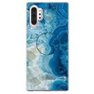 3D Marble Soft Silicone TPU Case Cover Bracket For Galaxy Note10 +(Light Blue) - 1
