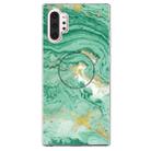 3D Marble Soft Silicone TPU Case Cover Bracket For Galaxy Note10 +(Dark Green) - 1
