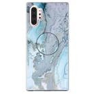 3D Marble Soft Silicone TPU Case Cover Bracket For Galaxy Note10 +(Silver Blue) - 1