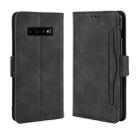 Wallet Style Skin Feel Calf Pattern Leather Case for Galaxy S10+, with Separate Card Slot(Black) - 1