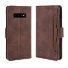 Wallet Style Skin Feel Calf Pattern Leather Case for Galaxy S10+, with Separate Card Slot(Brown) - 1