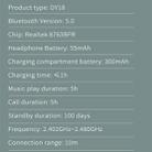 Duosi DY-18 TWS Stereo Bluetooth 5.0 Earphone with 450mAh Charging Box (Black) - 12