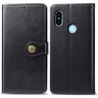 For Xiaomi Redmi Note 5 Pro Retro Solid Color Leather Buckle Mobile Phone Protection Leather Case with Photo Frame & Card Slot & Wallet & Bracket Function(Black) - 1