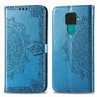 For Huawei Mate 30 Lite / Nova 5i Pro Halfway Mandala Embossing Pattern Horizontal Flip Leather Case with Holder & Card Slots & Wallet & Photo Frame & Lanyard(Blue) - 1