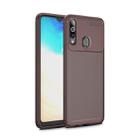 Beetle Series Carbon Fiber Texture Shockproof TPU Case for Galaxy A20s(Brown) - 1
