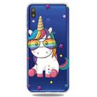 For Galaxy A20 / A30  3D Pattern Printing Extremely Transparent TPU Phone Case(Eyeglasses Unicorn) - 1