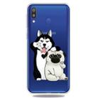 For Galaxy A40    3D Pattern Printing Extremely Transparent TPU Phone Case(Self-portrait Dog) - 1