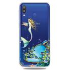 For Galaxy A40    3D Pattern Printing Extremely Transparent TPU Phone Case(Mermaid) - 1