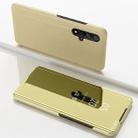 For Huawei Honor 20 Pro Plating Mirror Left and Right Flip Cover with Bracket Holster(Gold) - 1