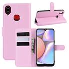 For Galaxy A10s Litchi Texture Horizontal Flip Leather Case with Wallet & Holder & Card Slots(Pink) - 1