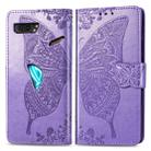 For Asus ROG Phone II 2 ZS660K Butterfly Love Flowers Embossing Horizontal Flip Leather Case with Holder & Card Slots & Wallet & Lanyard(Light Purple) - 1