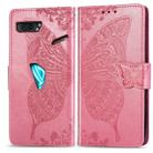 For Asus ROG Phone II 2 ZS660K Butterfly Love Flowers Embossing Horizontal Flip Leather Case with Holder & Card Slots & Wallet & Lanyard(Pink) - 1